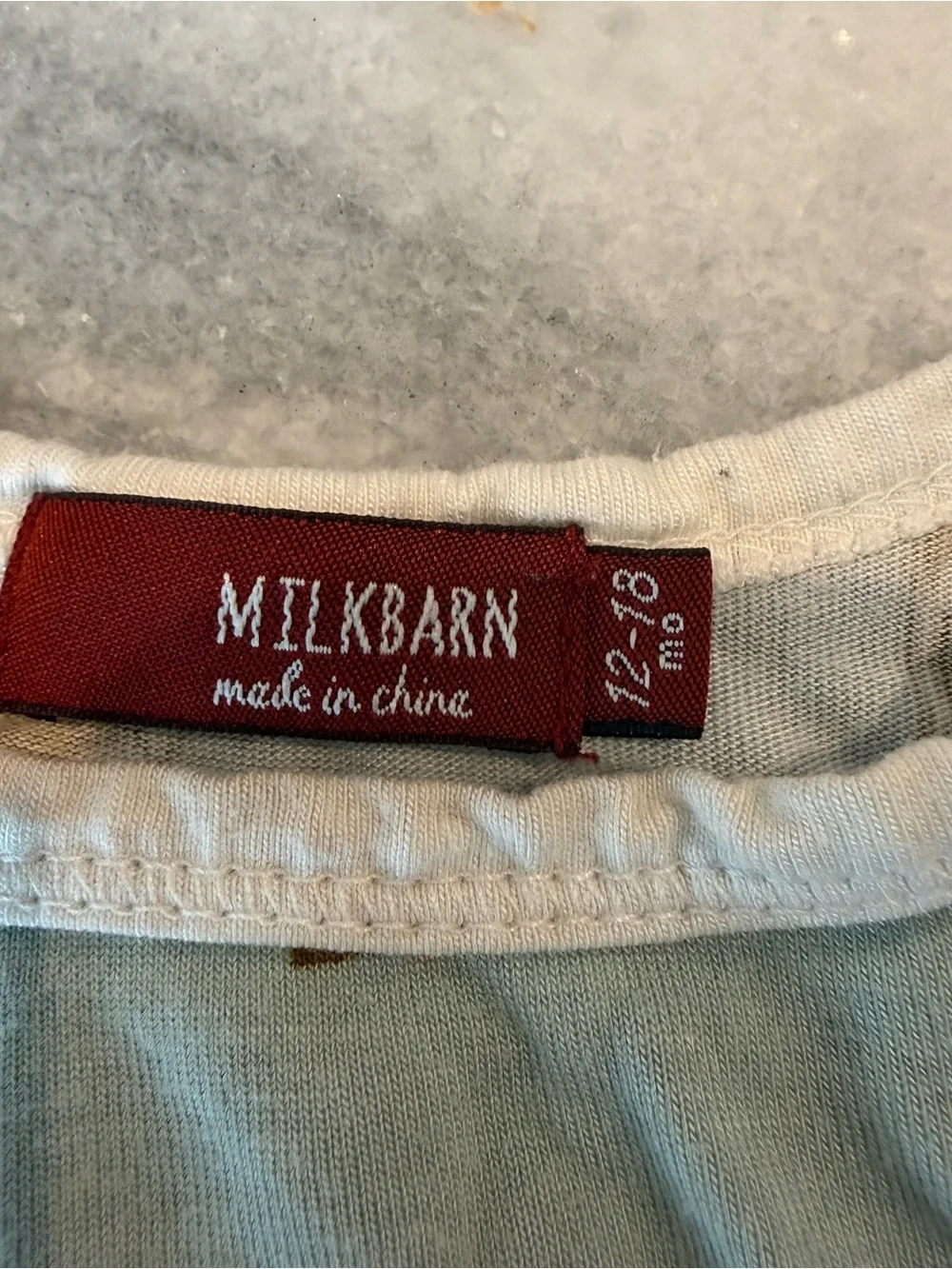 Milkbarn Blue Moose Print Long-Sleeve One-Piece Baby Bodysuit 12-18 Months